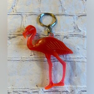 FLAMINGO THICK RUBBER BIRD KEYCHAIN/KEY RING